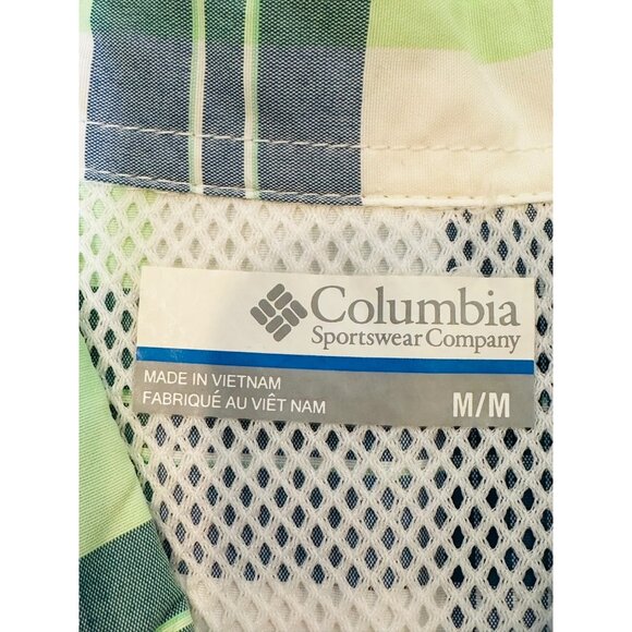 Columbia PFG NWT Omni Shade UPF 30 Men's M Blue Green Vented Fishing Shirt Plai - Picture 6 of 9
